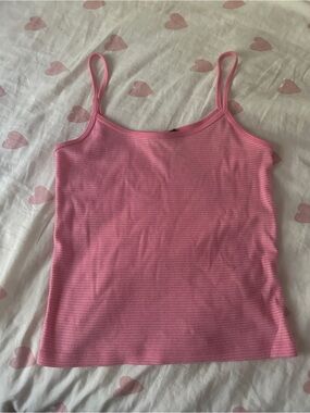 brandy melville pink striped skylar tank top